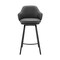 Armen Living Brigden Gray Faux Leather and Black Metal Swivel 26" Counter Stool LCBRBABLGR26 - alternate 2